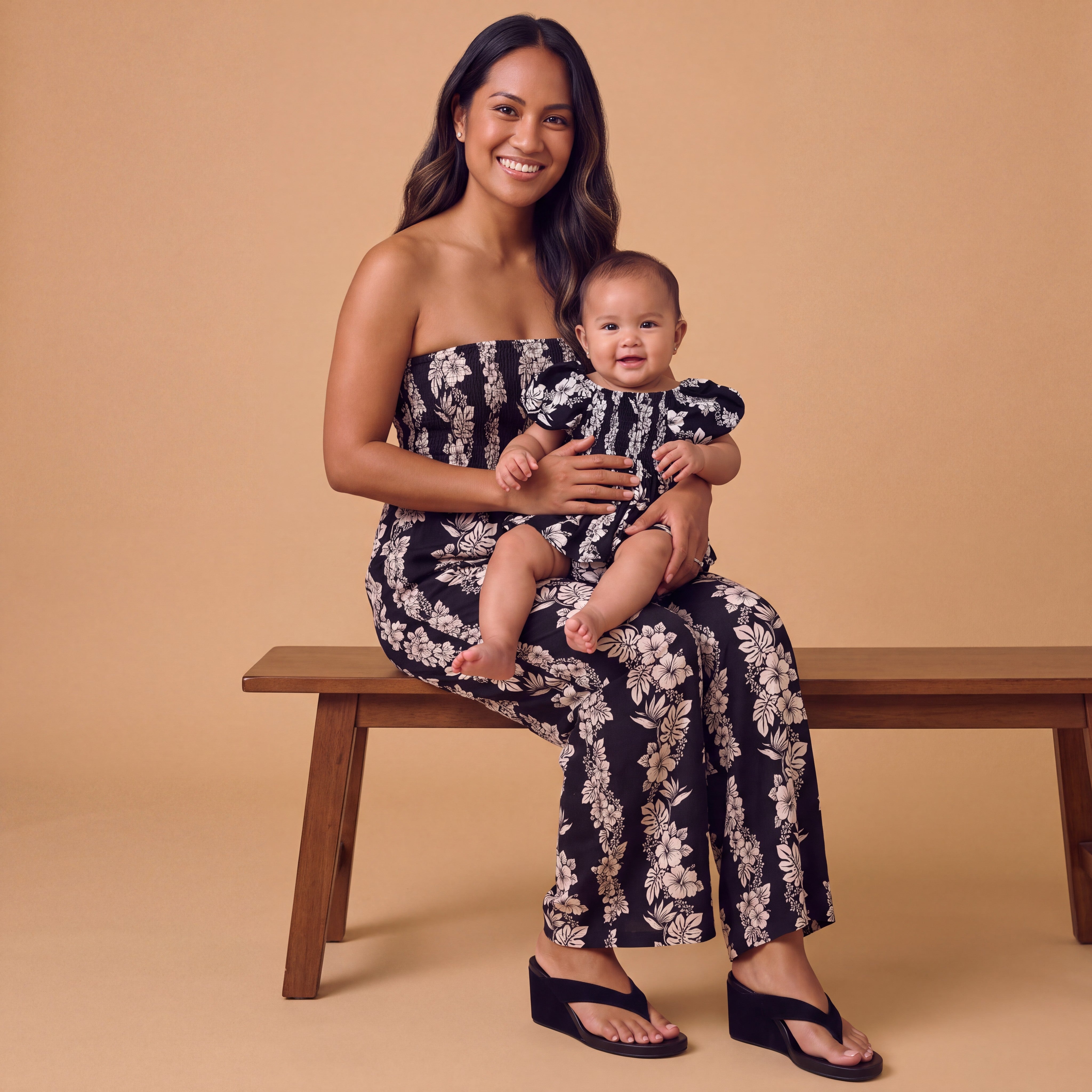 Black Mauna Lani Sleeved Melody Romper
