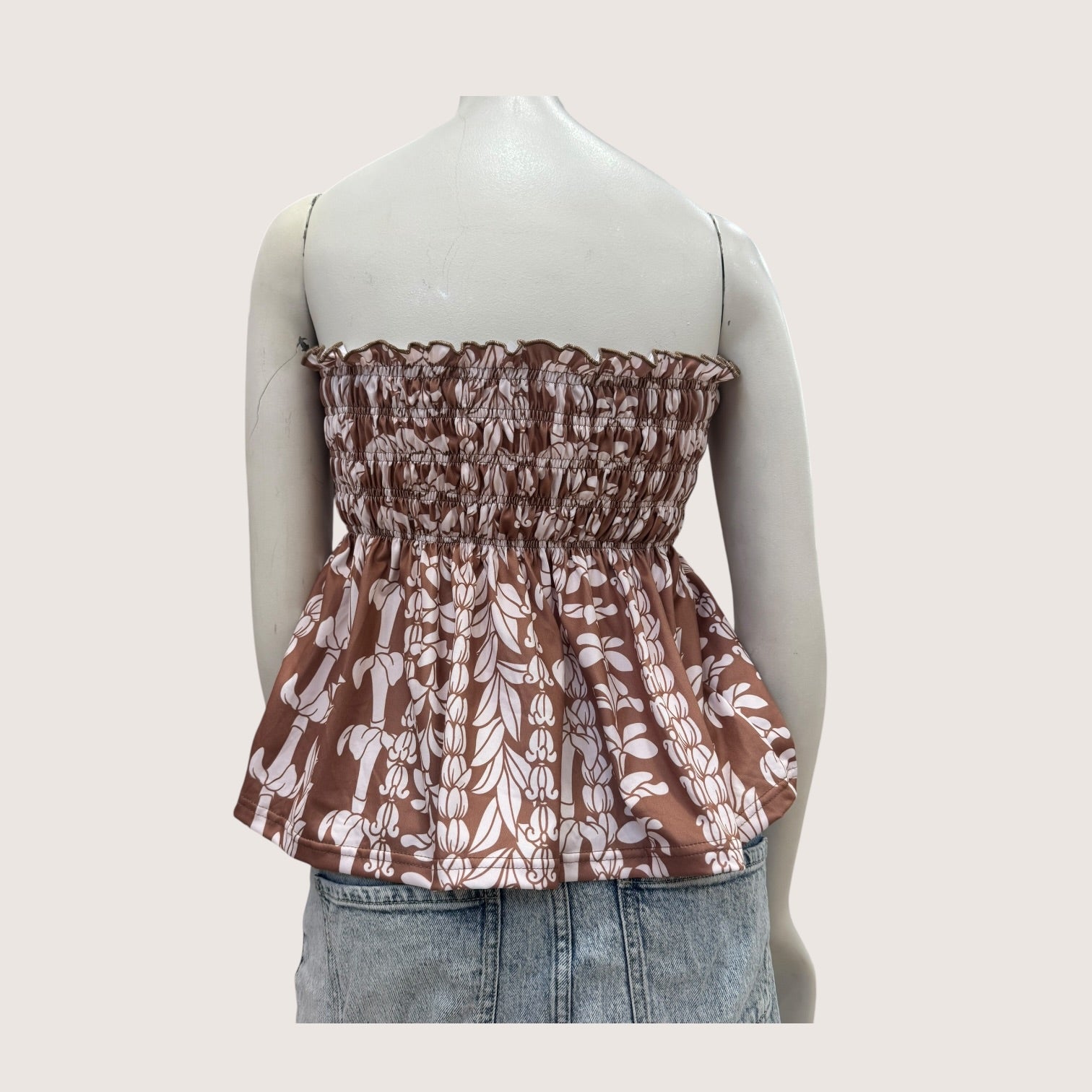 Women's Brown Lei Ka'a Tube Top