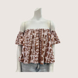 Women's Brown Lei Baby Doll Top