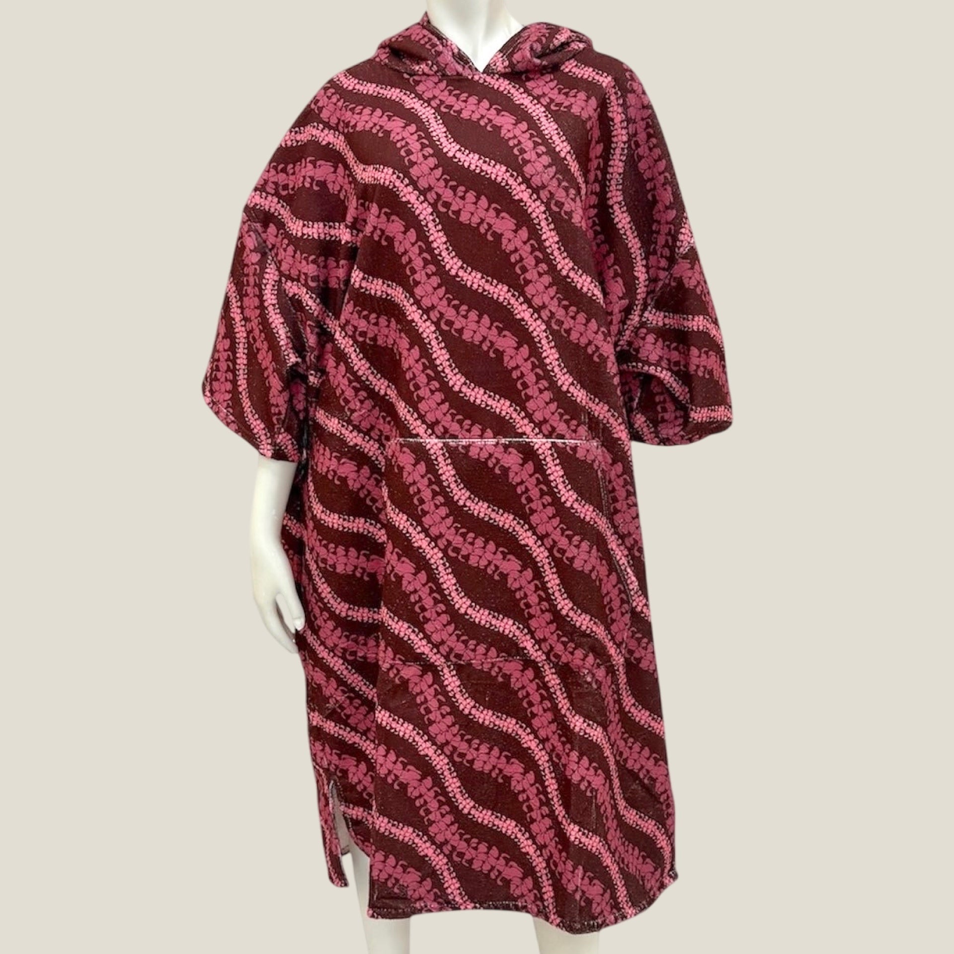 Adult Brown Lei Puakenikeni Hooded Towel - Sweet Sweet Honey Hawaii