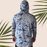 Adult Green Camo Mahi Mahi Dri Fit Hooded Long Sleeve Tee - Sweet Sweet Honey Hawaii