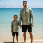 Adult Green Monstera Dri Fit Hooded Long Sleeve Tee - Sweet Sweet Honey Hawaii