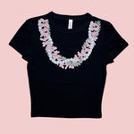Aloha Lei Black Baby Tee - Sweet Sweet Honey Hawaii