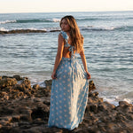 Bali Dress | Women's Periwinkle Gardenia Maxi - Sweet Sweet Honey Hawaii