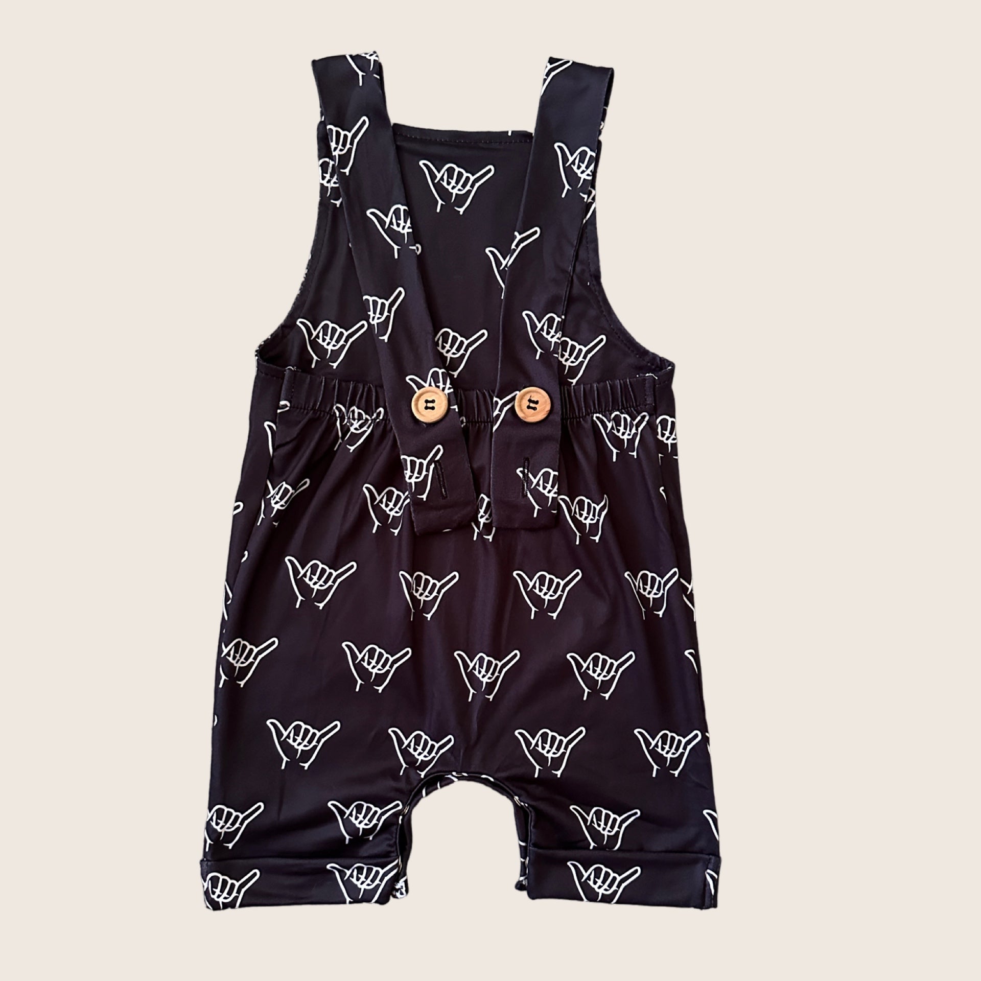 Black shaka Overalls - Sweet Sweet Honey Hawaii