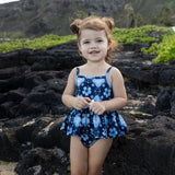 Blue Boho hibiscus Thin strap Onesie - Sweet Sweet Honey Hawaii