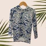 Blue Camo Shaka Dri Fit hooded Long sleeve - Sweet Sweet Honey Hawaii