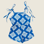 Blue Heritage Quilt Haleiwa Romper - Sweet Sweet Honey Hawaii