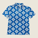 Blue Heritage Quilt Men's collared Shirt - Sweet Sweet Honey Hawaii