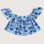 Blue Tropical Kapa Baby Doll Top - Sweet Sweet Honey Hawaii