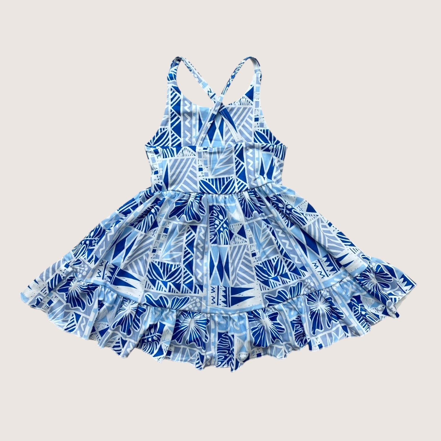 Blue Tropical Kapa Brooklyn Dress - Sweet Sweet Honey Hawaii