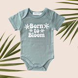 Born To Bloom Sage Green Onesie - Sweet Sweet Honey Hawaii