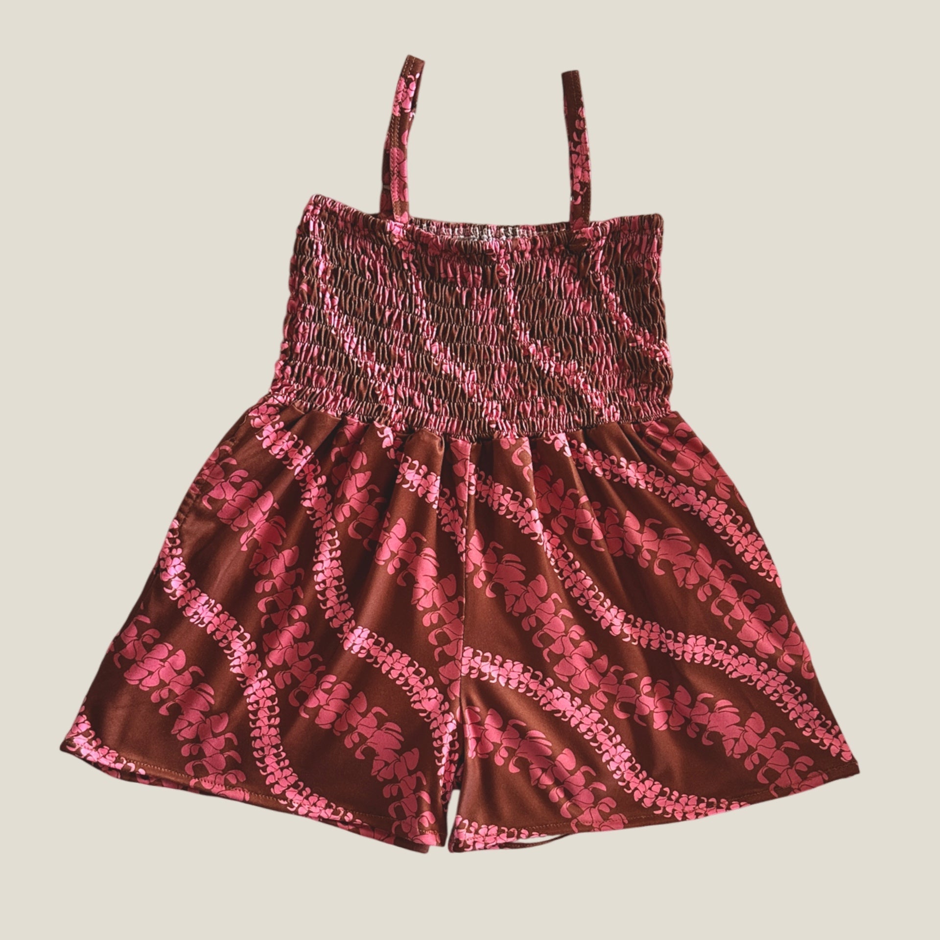 Brown Lei Puakenikeni Kaia Romper - Sweet Sweet Honey Hawaii