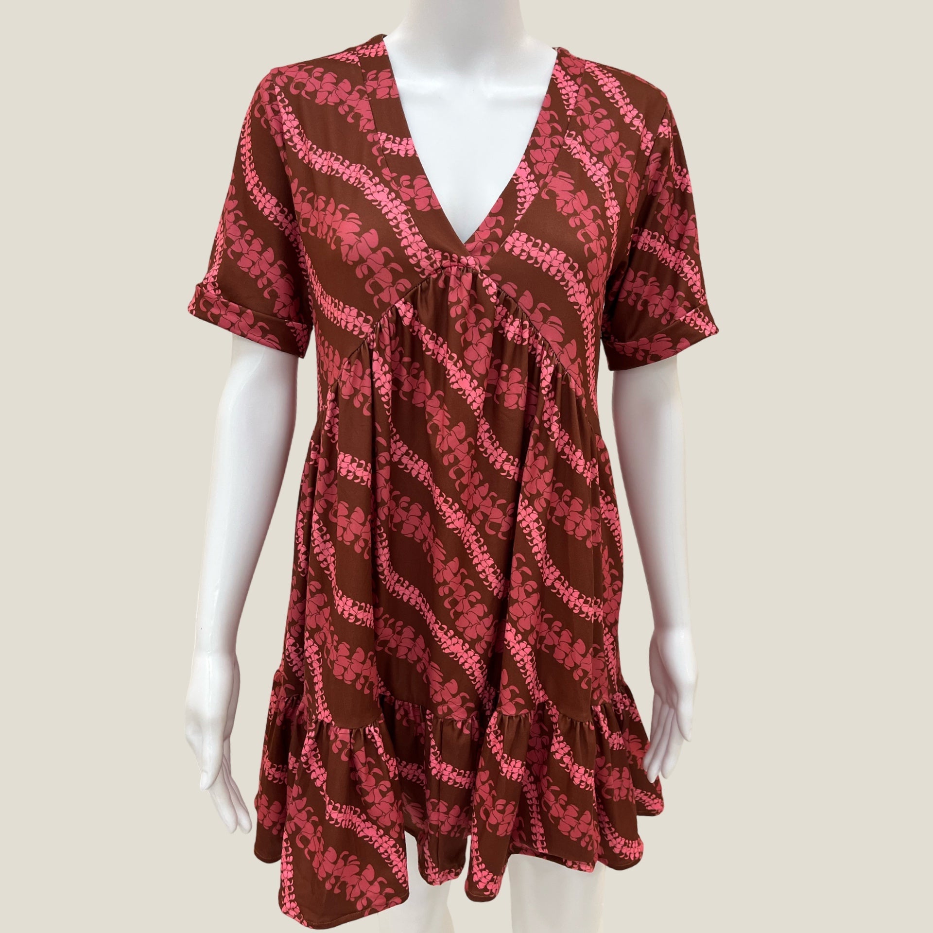 Brown Lei Puakenikeni Sammy Dress - Sweet Sweet Honey Hawaii