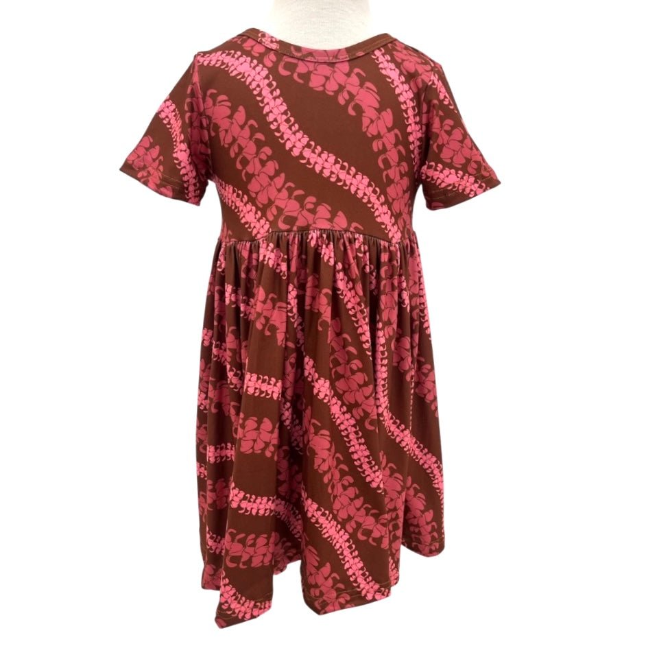 Brown Lei Puakenikeni tee Dress - Sweet Sweet Honey Hawaii