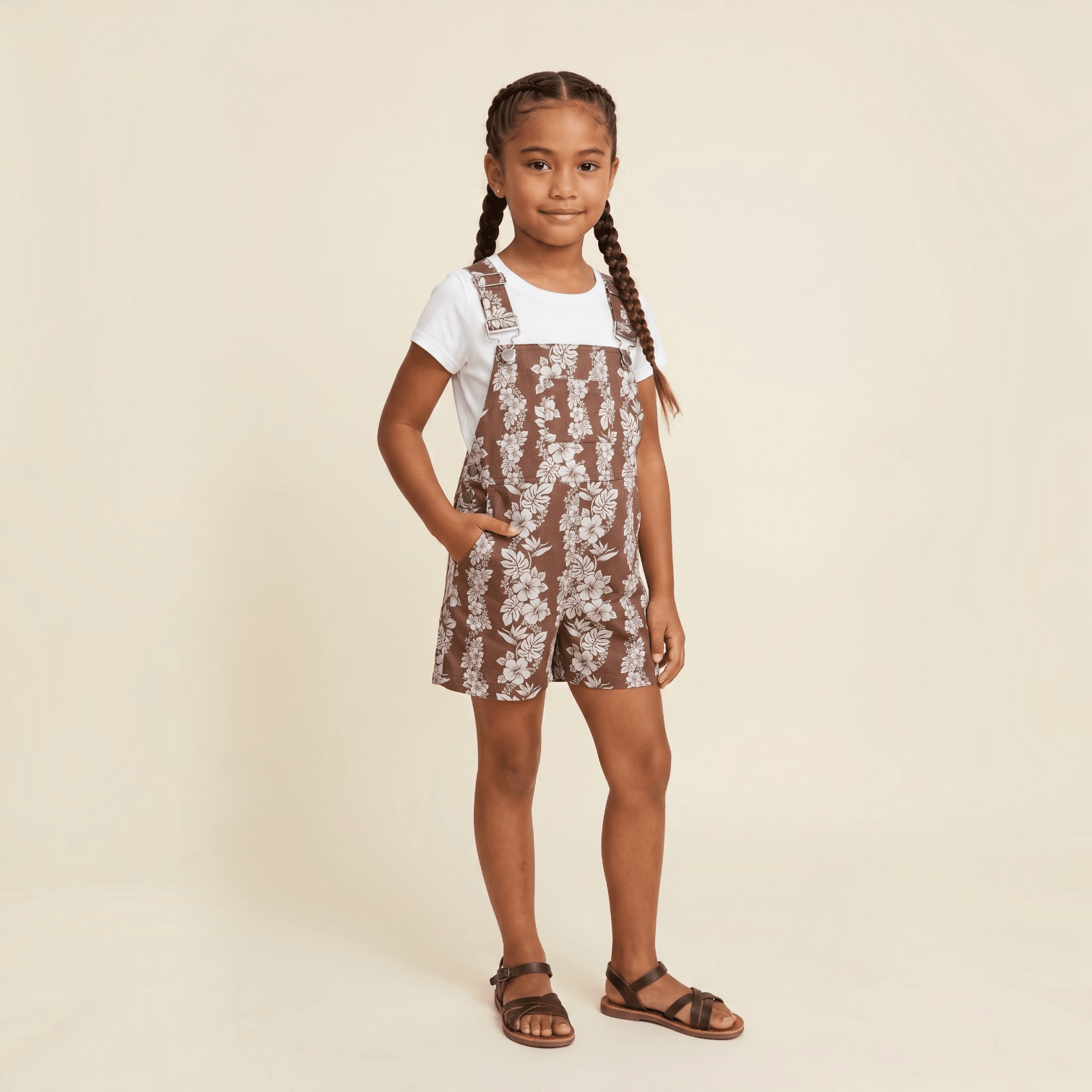 Brown Mauna Lani Denim Short Overalls - Sweet Sweet Honey Hawaii