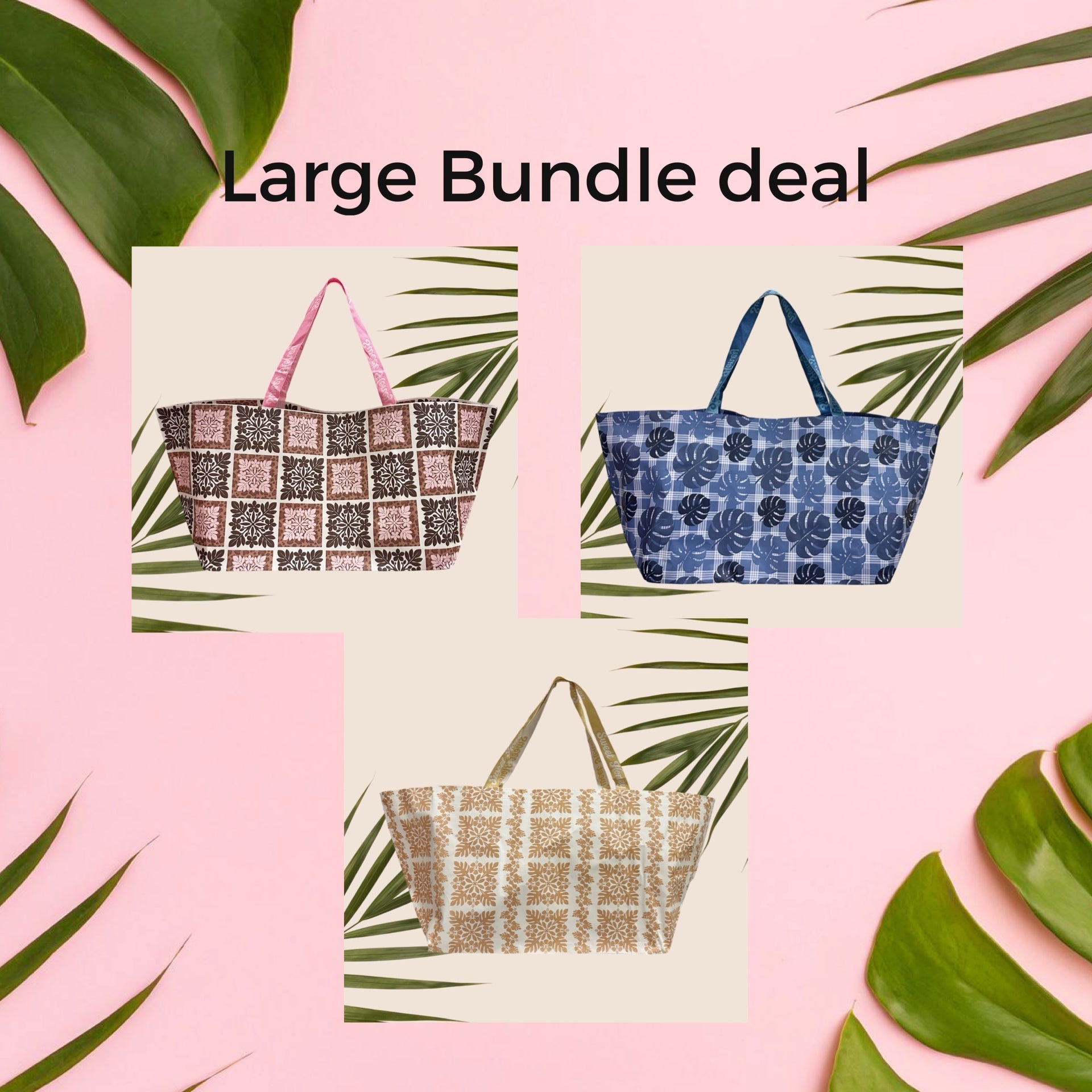 Bundle (3) Large Multi purpose Bag - Sweet Sweet Honey Hawaii