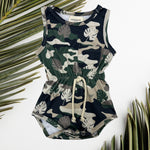 Camo Monstera Tank Romper - Sweet Sweet Honey Hawaii