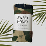 Camo shaka monstera Bamboo Swaddle Blanket - Sweet Sweet Honey Hawaii