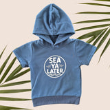 Cirlce Sea Ya later Blue Hooded Shirt - Sweet Sweet Honey Hawaii