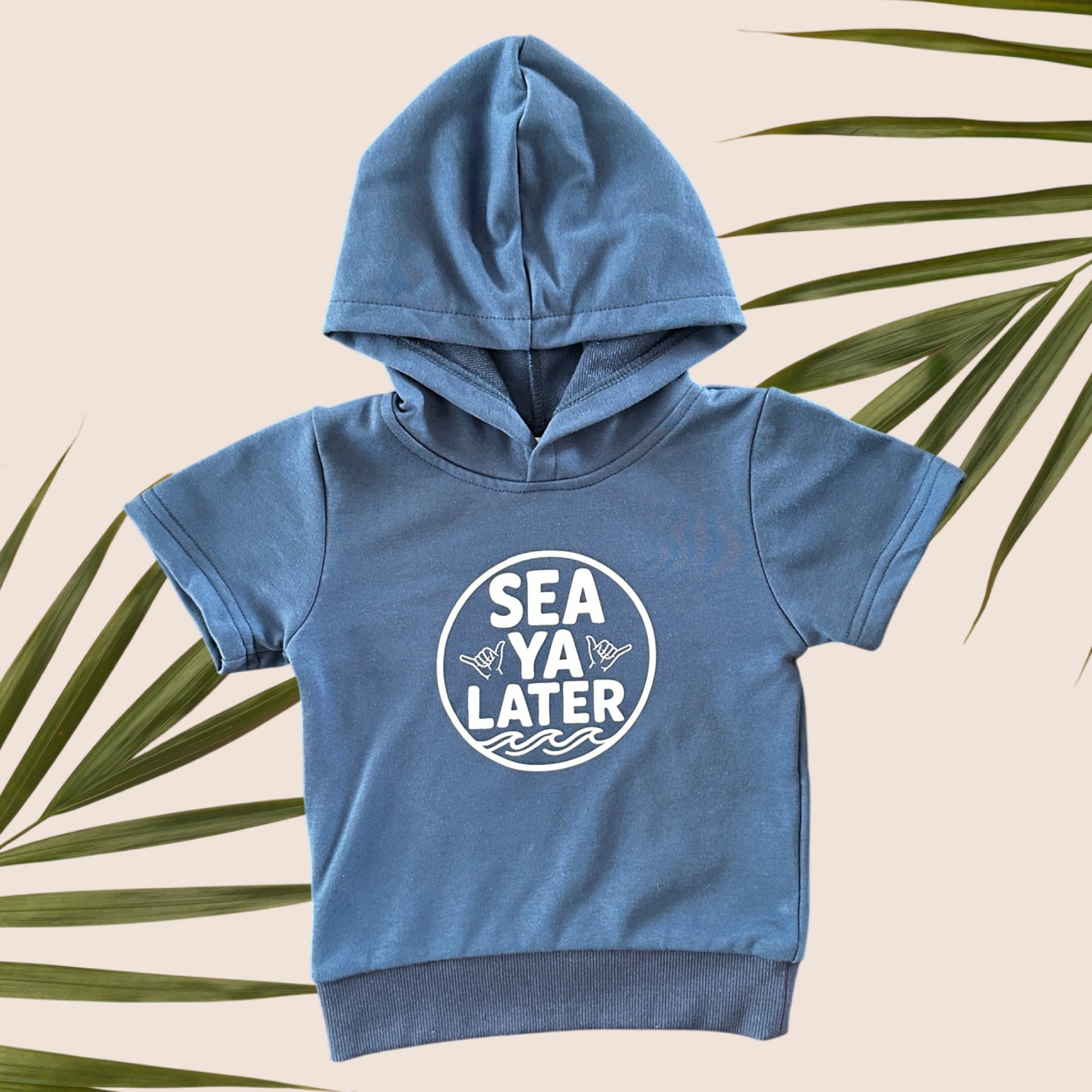 Cirlce Sea Ya later Blue Hooded Shirt - Sweet Sweet Honey Hawaii