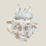 Cream Hibiscus Ruffle Halter Romper - Sweet Sweet Honey Hawaii
