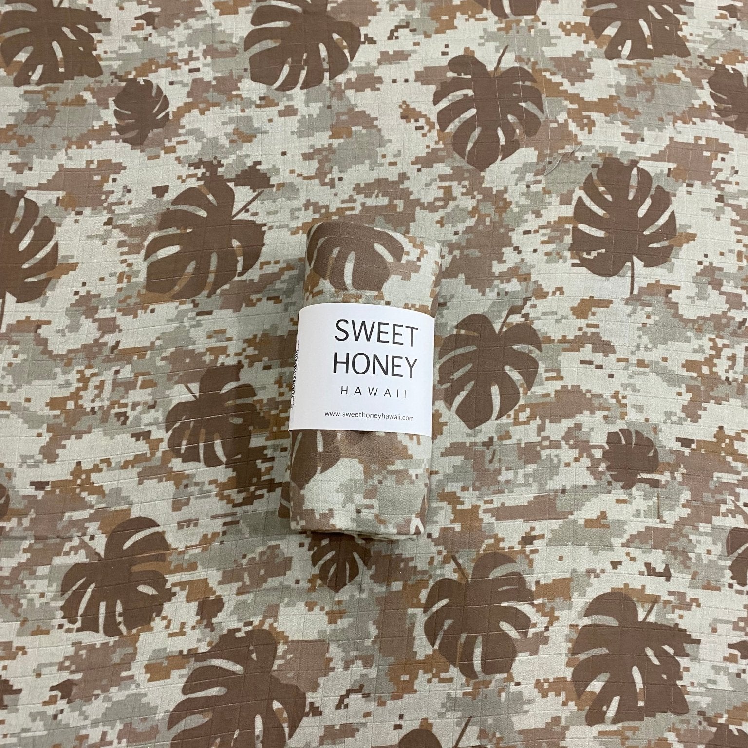 Digital Camo Monstera Swaddle Blanket - Sweet Sweet Honey Hawaii