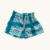 Girl's Teal (White Quilt) Shorts - Sweet Sweet Honey Hawaii