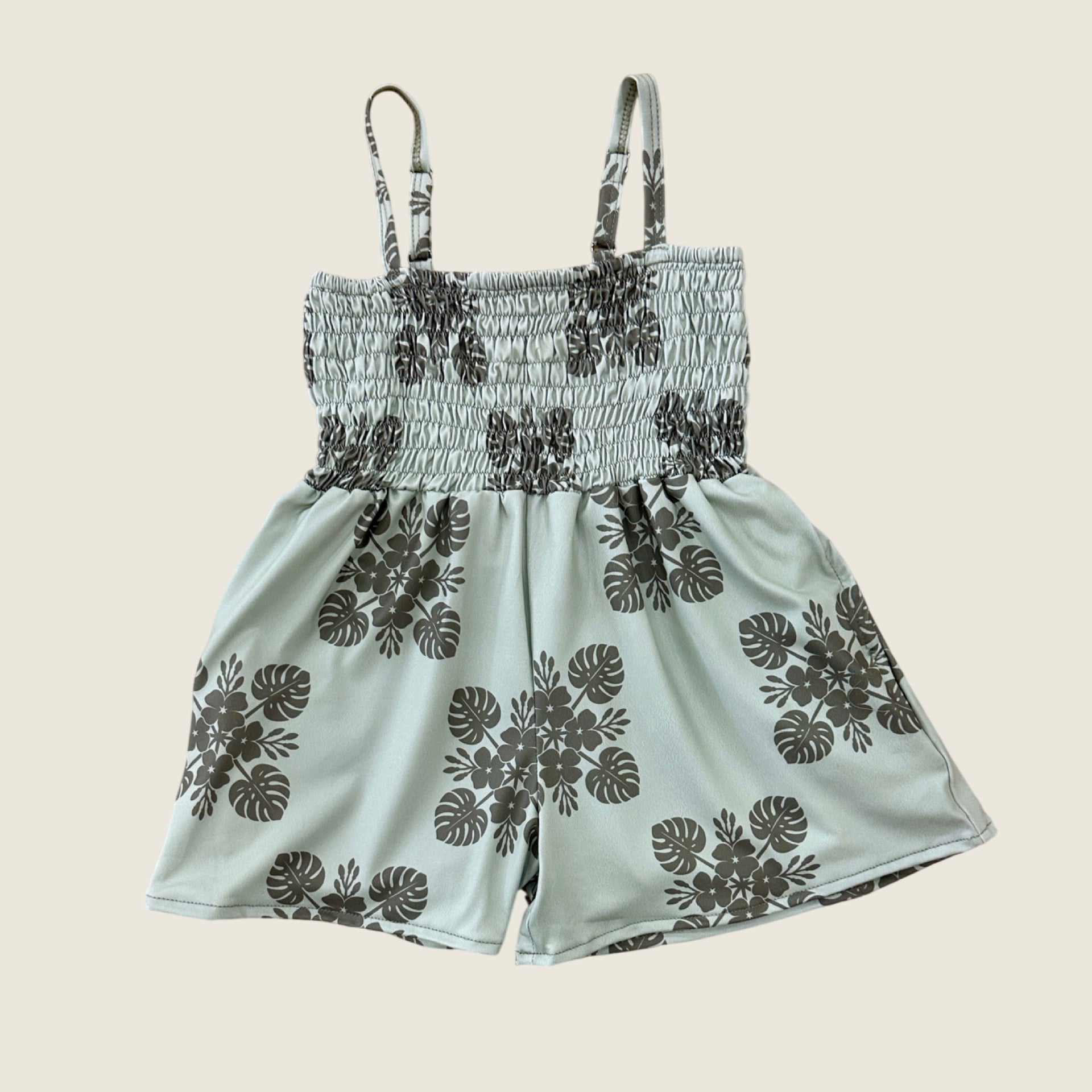 Green 'Ilima Quilt Kaia romper - Sweet Sweet Honey Hawaii