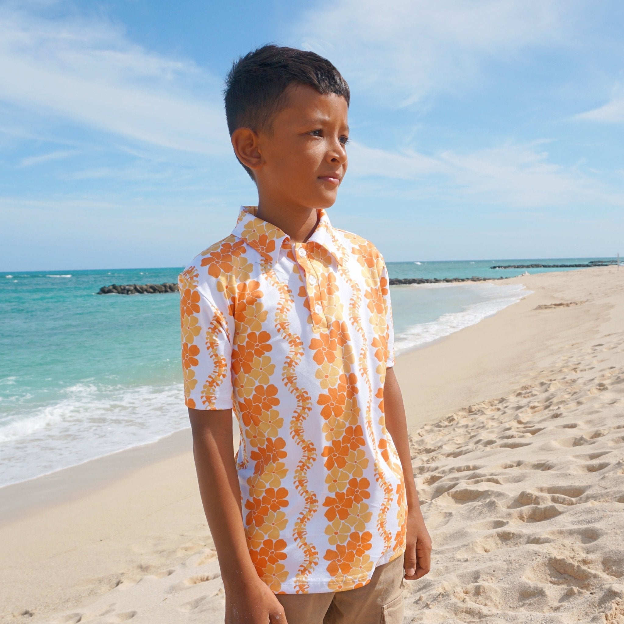 Honey Puakenikeni Collared Shirt - Sweet Sweet Honey Hawaii