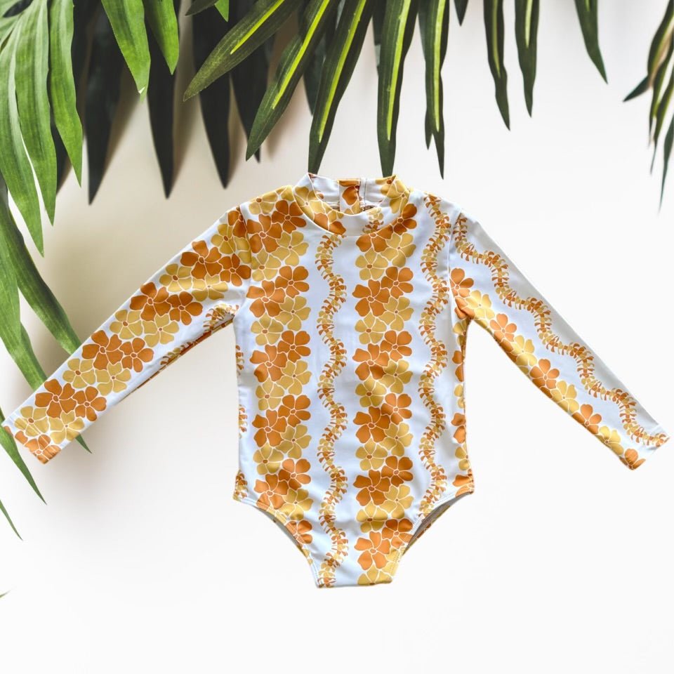 Honey Puakenikeni Long Sleeve Swimsuit - Sweet Sweet Honey Hawaii