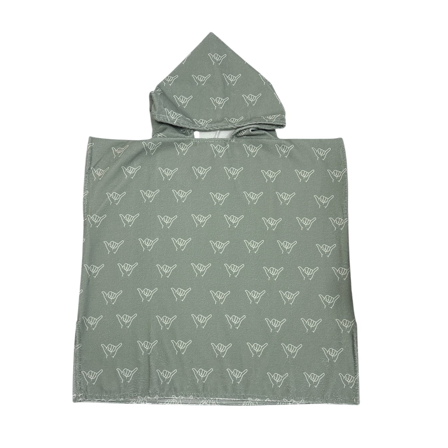 Kid's Olive Green Shaka Hooded Towel - Sweet Sweet Honey Hawaii