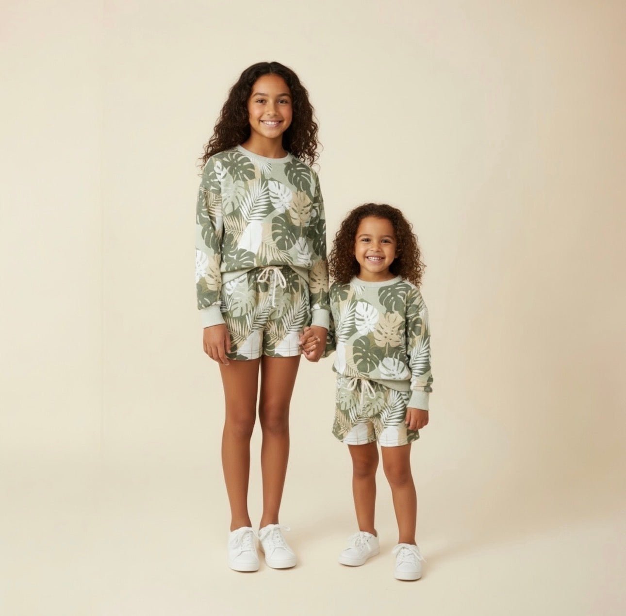 Kid's Tropical Monstera Crewneck Sweater - Sweet Sweet Honey Hawaii