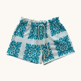 Kid's White (Teal Quilt) Crewneck Sweater - Sweet Sweet Honey Hawaii