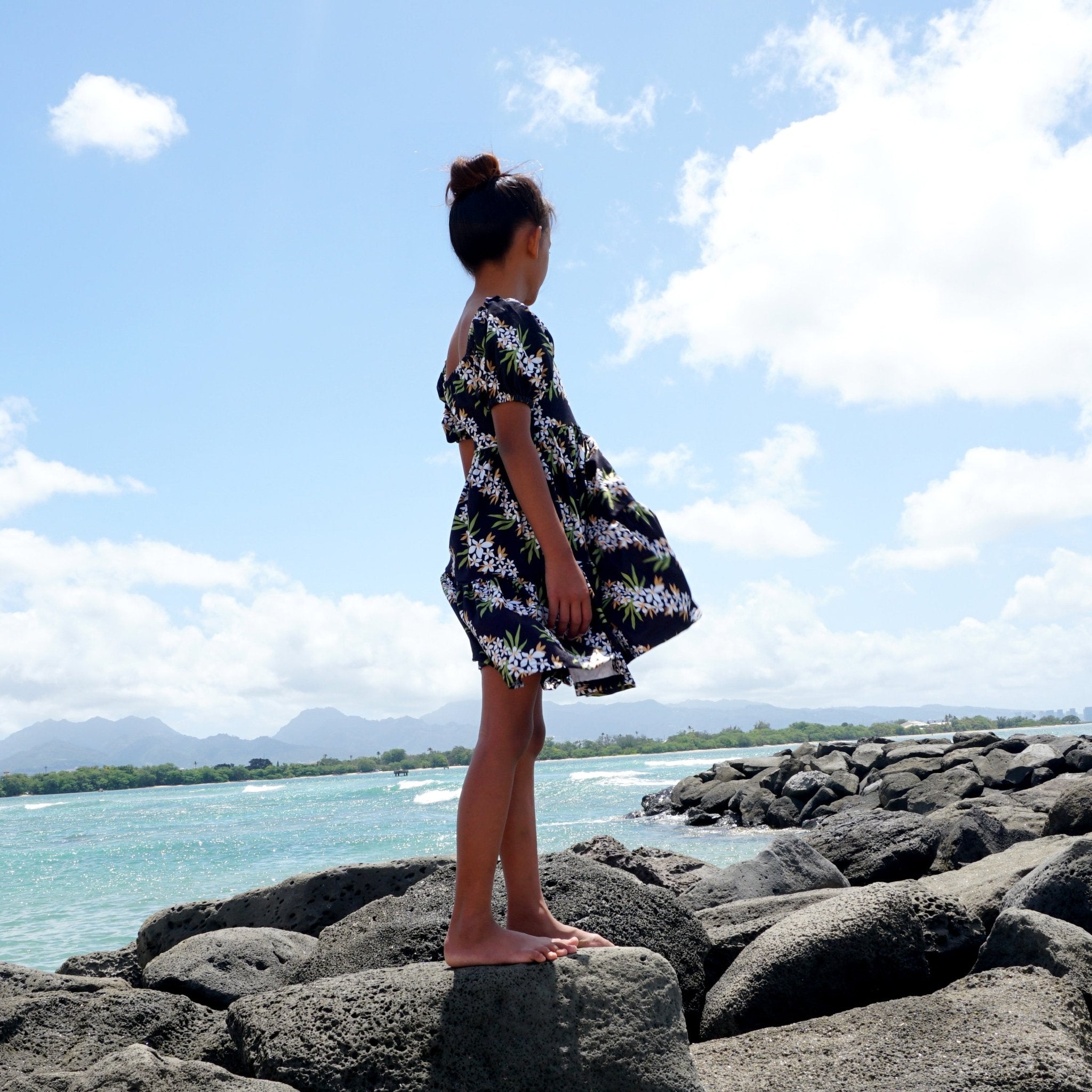 Lei Hiwa Black Gracie Dress - Sweet Sweet Honey Hawaii