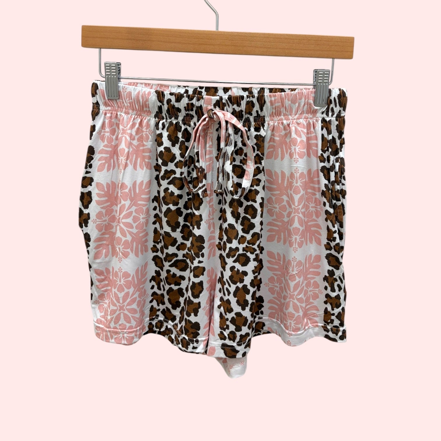 Leopard Hibiscus Womens Shorts - Sweet Sweet Honey Hawaii