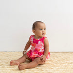 Magenta Puakenikeni Ruffle Tank Romper - Sweet Sweet Honey Hawaii