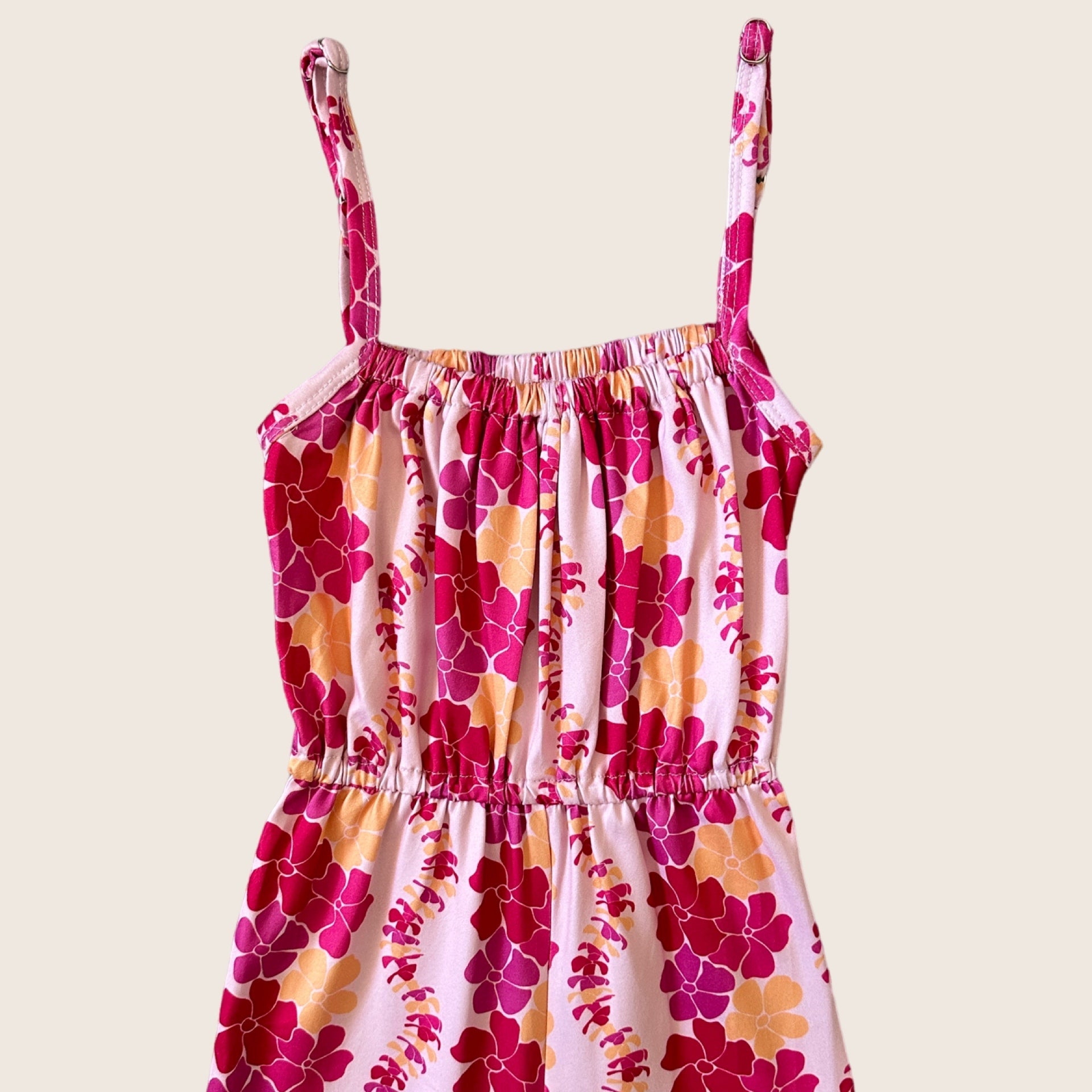 Magenta Puakenikeni Thin strap long jumpsuit - Sweet Sweet Honey Hawaii