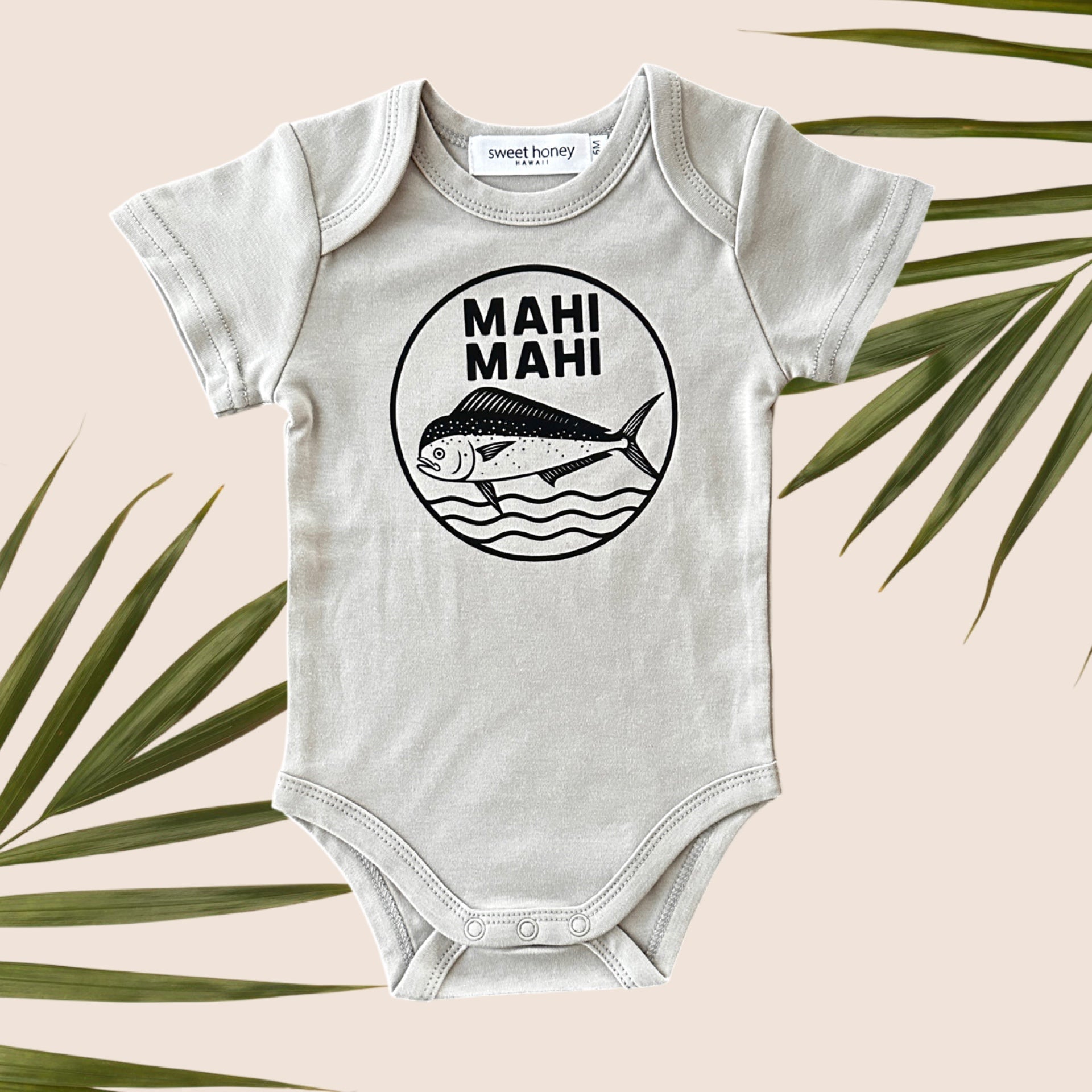 Mahi Mahi Grey Onesie - Sweet Sweet Honey Hawaii