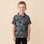 Midnight Palm collared shirt - Sweet Sweet Honey Hawaii