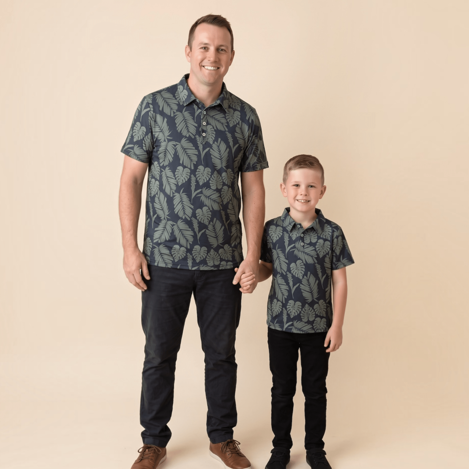 Midnight Palm Men's collared Shirt - Sweet Sweet Honey Hawaii