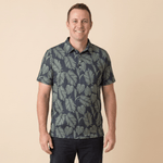 Midnight Palm Men's collared Shirt - Sweet Sweet Honey Hawaii