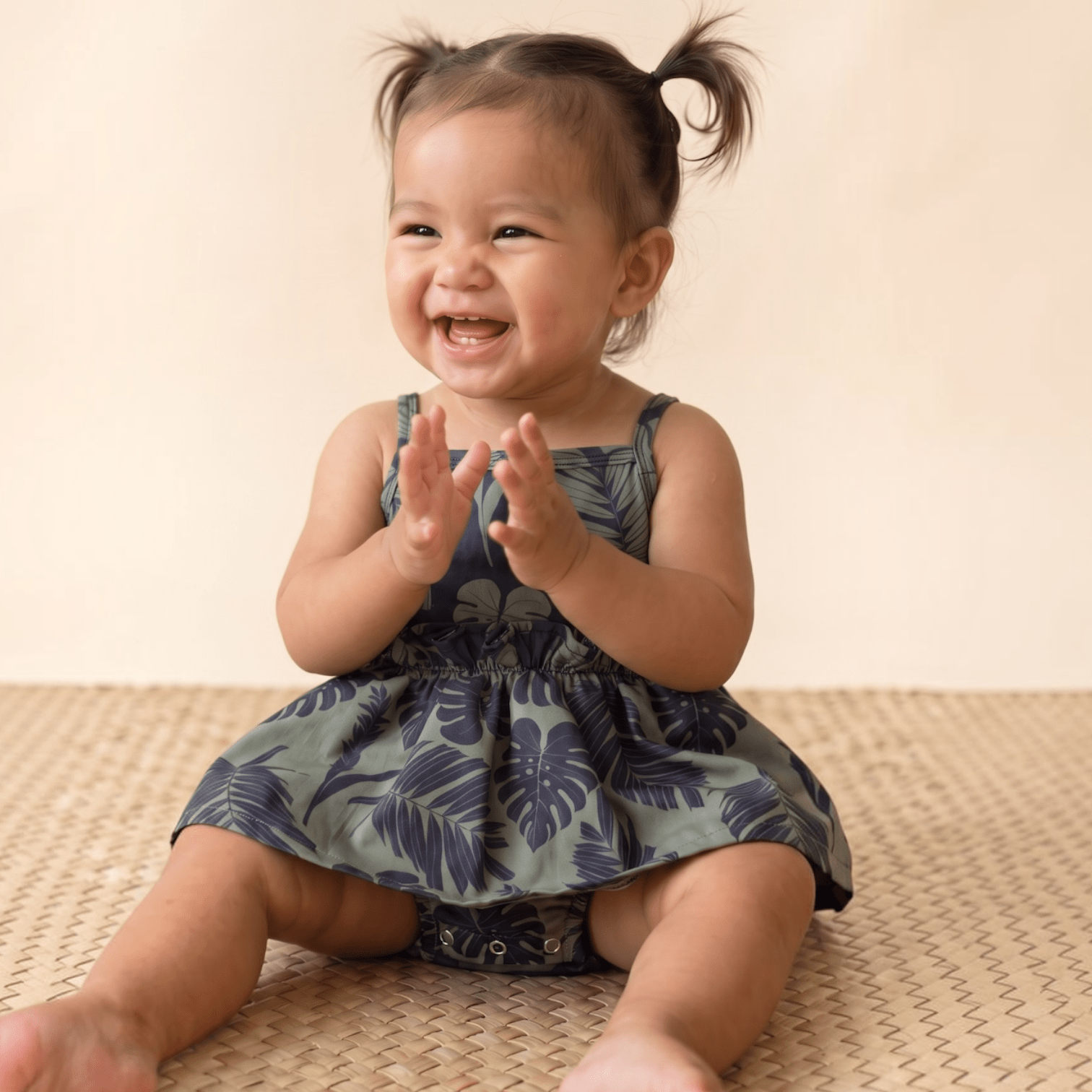 Midnight Palm Thin strap Onesie - Sweet Sweet Honey Hawaii