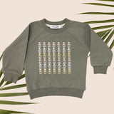 Olive Green Plumeria Strand Pull Over Sweater - Sweet Sweet Honey Hawaii