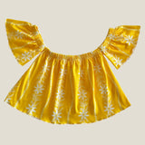 Yellow Tiare Lei Baby Doll Top