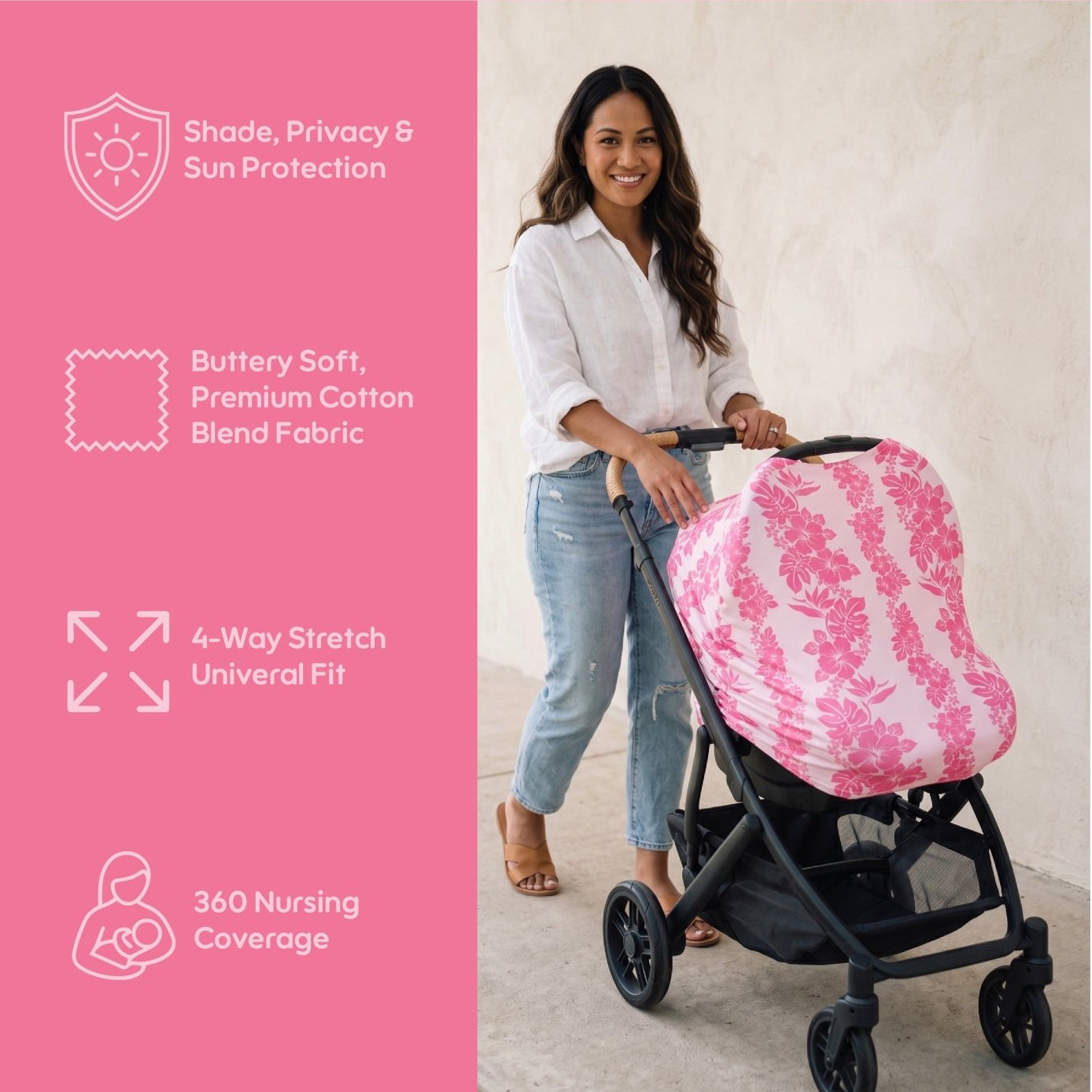 Pink Mauna lani Car Seat Cover - Sweet Sweet Honey Hawaii