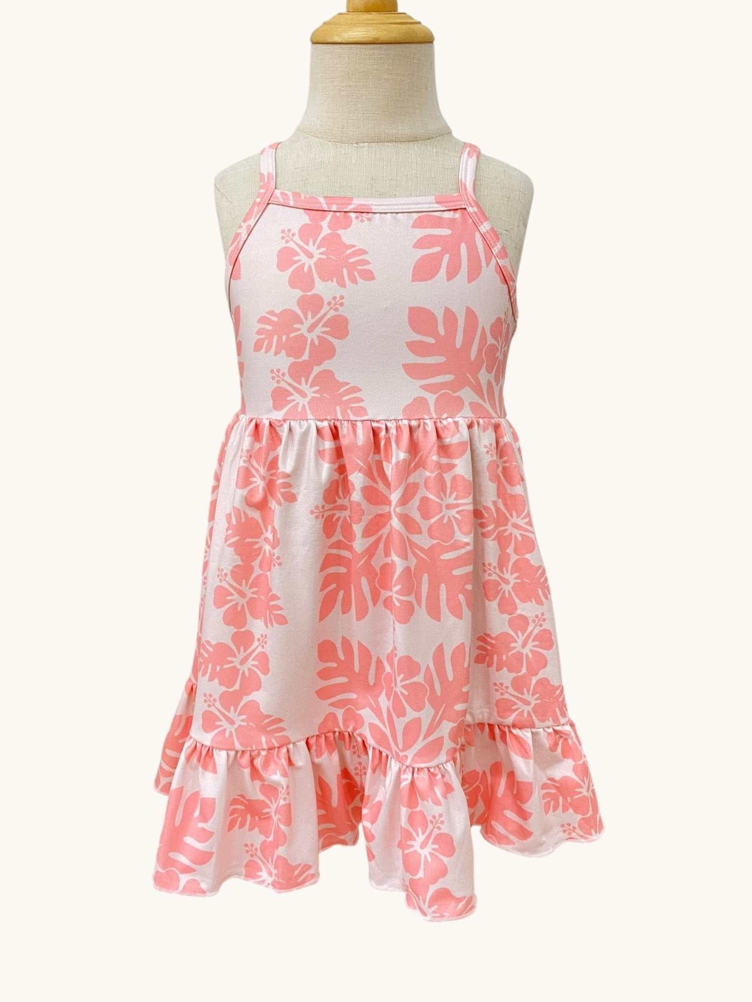 Pink/White Hibiscus Quilt Mila Dress - Sweet Sweet Honey Hawaii