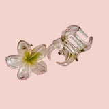 Plumeria Mini Clip: Clear/Green - Sweet Sweet Honey Hawaii