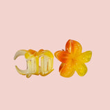 Plumeria Mini Clip: Yellow/Red - Sweet Sweet Honey Hawaii