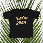 Sup brah Brown Camo Black Tee - Sweet Sweet Honey Hawaii